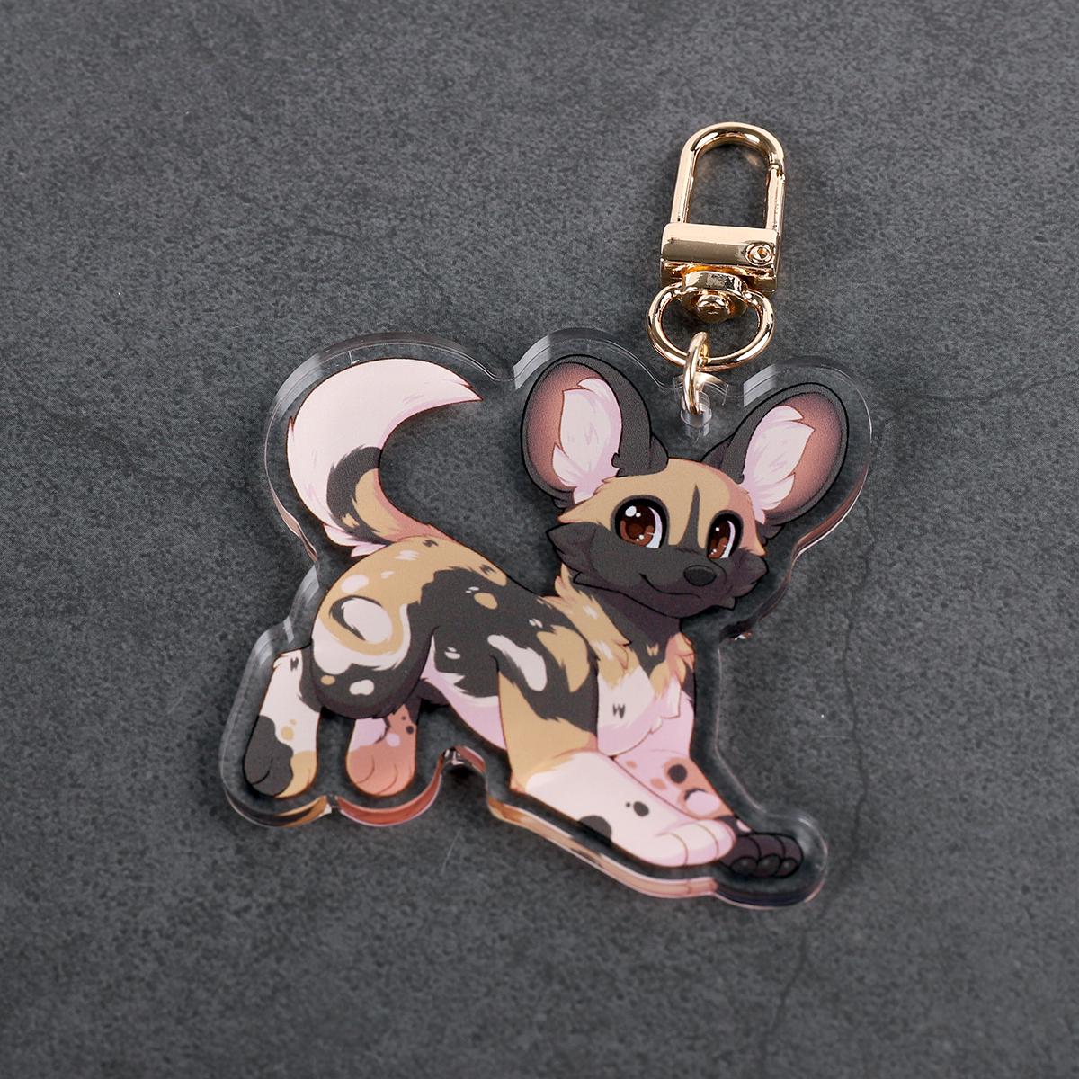 African Wild Dog Acrylic Charm